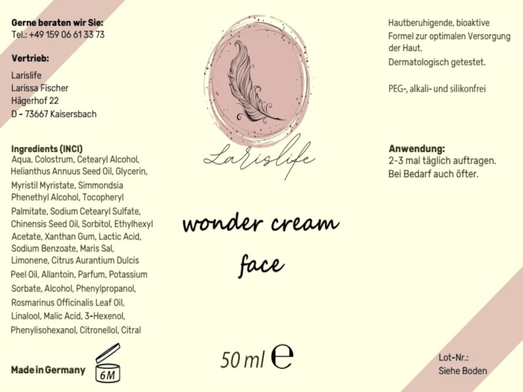 wonder cream face 50ml (6er Pack)